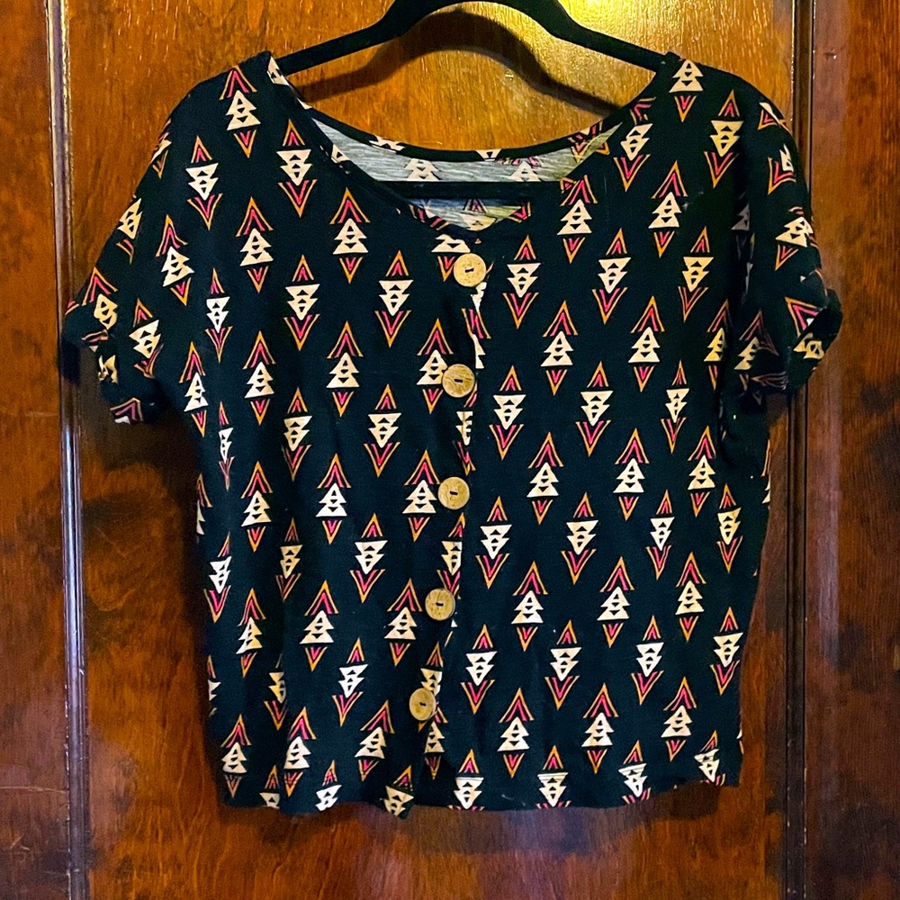 Rachel Zoe printed top with button back